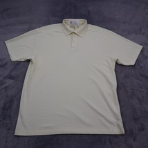 Joseph Feiss Shirt Mens XL Yellow Chest Button Short Sleeve Collared Top - £17.82 GBP
