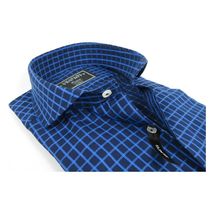 Men's Shirt Charles TYRWHITT 100% Cotton Cut-away Collar CHT-25 Navy Checker image 2
