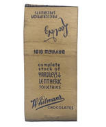 Whitman’s Chocolates Candy Vintage 50s Advertising Matchbook Cover Matchbox - £5.94 GBP