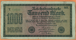 GERMANY 1922 Reichbank Fine 1000 Mark Banknote Paper Money Bill P- 76h - £1.76 GBP