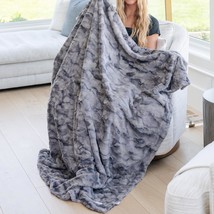 Glaced Soft Luxuries Extra Large Throw Blanket: Super Soft,, Marbled Gray). - $47.97