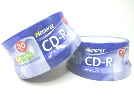 2 Memorex CD-R 30 Pack 52x Speed 700 MB 80 Minutes Recordable CD 60 Discs NEW - $19.79