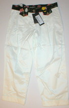 New NWT Designer 2 Womens Dolce &amp; Gabbana White Pants Crop Italy 38 Flowers  - £545.94 GBP