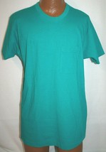 Vintage 80s Fruit Of The Loom Green Selvedge Pocket Single Stitch T-SHIRT Xl - £23.36 GBP