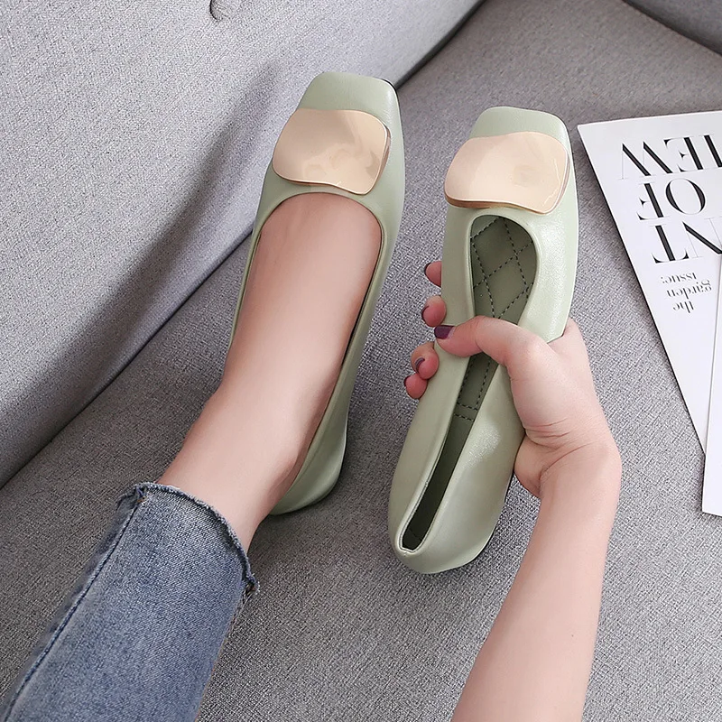 Square Toe Flat Women&#39;s Shoes Spring New Single Shoes Fairy Style Soft Soled Sho - $72.90