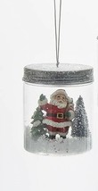 Kurt S. Adler Santa In Mason Jar w/ Trees &amp; Snow Christmas Tree Ornament - £10.13 GBP