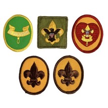 Vtg Boy Scout Rank Badge Patch Lot of 5 Life Tenderfoot Be Prepared Oval 2.5 x 2 - £17.14 GBP