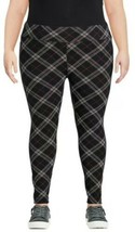 George Women&#39;s Basic Leggings Black With Red &amp; White Pinstripe 4X NWT - £11.36 GBP