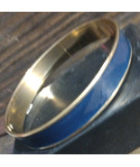 1/2 In Wide Bangle Bracelet Unbranded Dark Blue Enamel Gold Toned  - £9.15 GBP