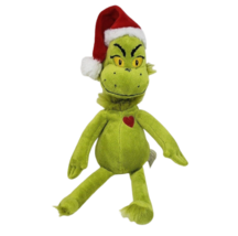 14&quot; How The Grinch Stole Christmas 2015 Stuffed Animal Plush Toy Red Hat + Heart - £37.21 GBP