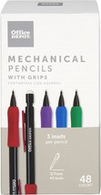 Brand New Office Depot Mechanical Pencils with Grips 48 Count Pkg 0.7mm ... - $9.11