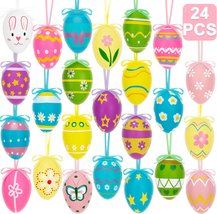 Easter Tree Ornaments 24PCS, 24 Kinds Easter Hanging Ornaments Tree Decor, Color - £13.20 GBP