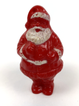 Vintage Plastic Santa Candy Container Christmas Figural 4.5&quot; Decoration  - £11.99 GBP