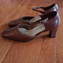 Andrew Geller Magic Heels Brown Ankle Strap Heels - Size 6 - $15.99