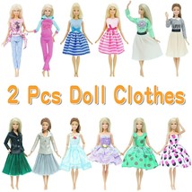2 Pcs Doll Outfit Casual Daily Wear Clothes for Barbie Doll For Baby Gir... - £7.11 GBP+