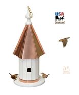 HANGING WREN BIRDHOUSE Copper Steeple Roof &amp; Trim Bird House Amish Handm... - €135,72 EUR