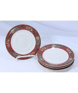 Gibson Boughs of Holly Christmas Saucers 6 3/8&quot;  Lot of 4  Xmas - $21.55