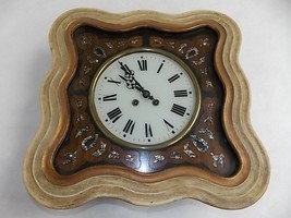Antique French Napoleon Iii Picture Frame Wall Clock W/ Mother Of Pearl - £437.92 GBP