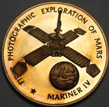 Mariner IV, Photographic Exploration of Mars Bronze Proof Medallion~Fran... - $22.33