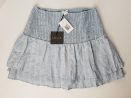 New Le Lis Smocked Waist Tiered Skirt Light Blue- Medium - £15.58 GBP