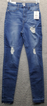 Love, Fire Jeans Womens Size 7 Blue Denim Distressed High Rise Skinny Leg Pocket - £17.23 GBP