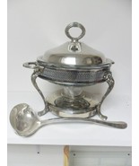 Silverplate Casserole Dish Server Marinex Glass Insert PYREX Lid laddle ... - $145.27 CAD