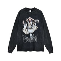  Sweatshirts Hip Hop Vintage Washed Rapper Hoodie Streetwear Oversized T-shirts  - £113.66 GBP
