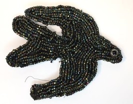 Vintage Seed Bead Black Bird Piece for Jewelry Making, Harvest, Restoration - £16.42 GBP