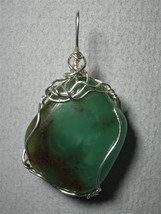 Chrysoprase Pendant Wire Wrapped .925 Sterling Silver by Jemel - £51.83 GBP