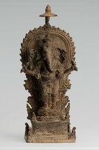 Antique Javanese Style Bronze Standing Indonesian Ganesha Statue - 33cm/13&quot; - £802.30 GBP