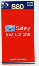 American Airlines S80 Safety Card Revision 10/08 - £14.33 GBP