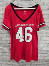 San Francisco 49ers NFL Ladies Size Large Red V-Neck T-Shirt NWOT Football - $31.24 CAD