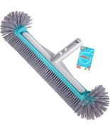 Swimming Pool Brush Head with Round Ends 17.5&quot; Heavy Duty Aluminum Back ... - £29.69 GBP