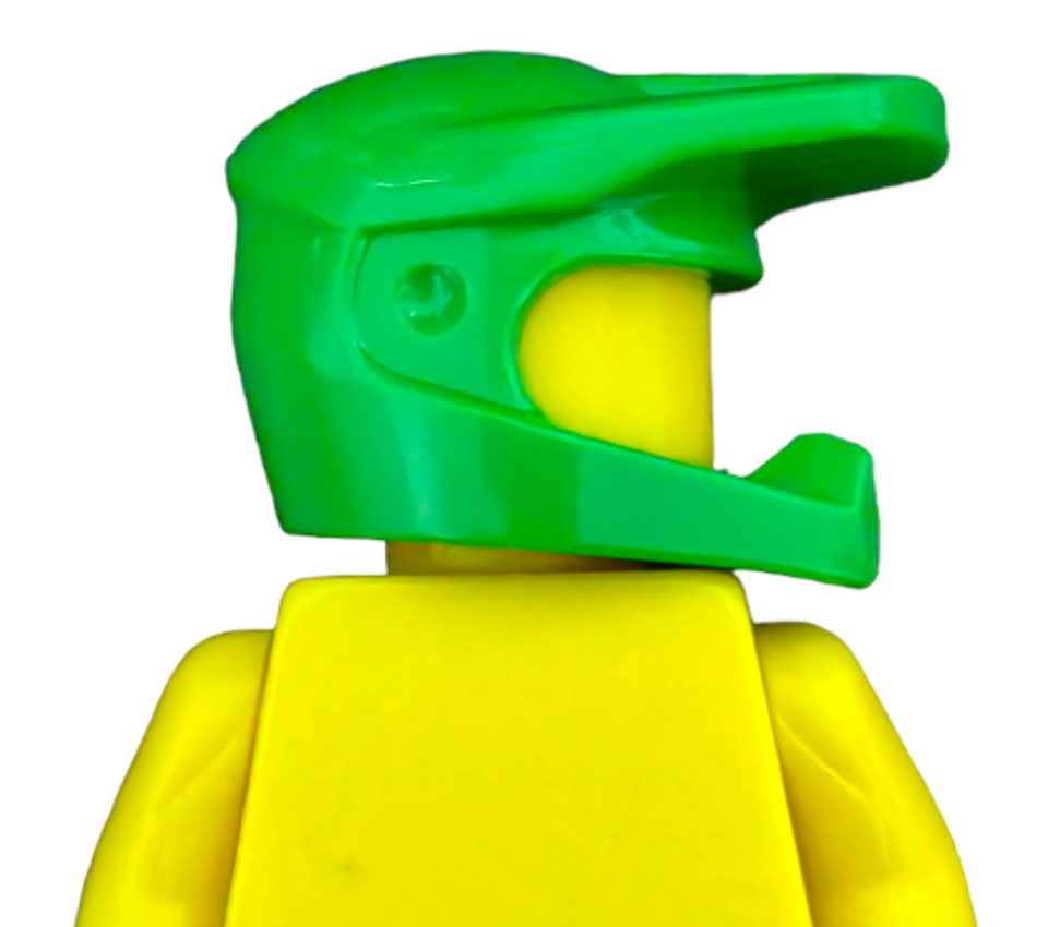 Minifigure GREEN MOTOBIKE OFFROAD HELMET - UB1382 - $1.31