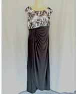 Connected Apparel  dress maxi  Size 12 black empire draped front chiffon... - £13.81 GBP