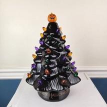 Mr. Christmas Black Ceramic Tree Halloween With Timer Lighted - £42.77 GBP