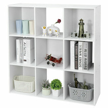 9-Cube Closet Organizer Storage Shelves Save Space Study Bookshelves White - £72.89 GBP