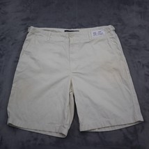 Nautica Shorts Mens 38W Ivory Twill High Rise Outdoor Casual Chino Bottoms - £17.84 GBP
