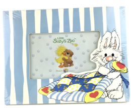 Little Suzy&#39;s Zoo Picture Frame Lulla Bunny Blue Striped Wall Art - $294.45 MXN