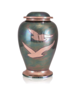 Large/Adult 220 Cubic Inches Gleaming Dove Brass Raku Cremation Urn for ... - $235.00