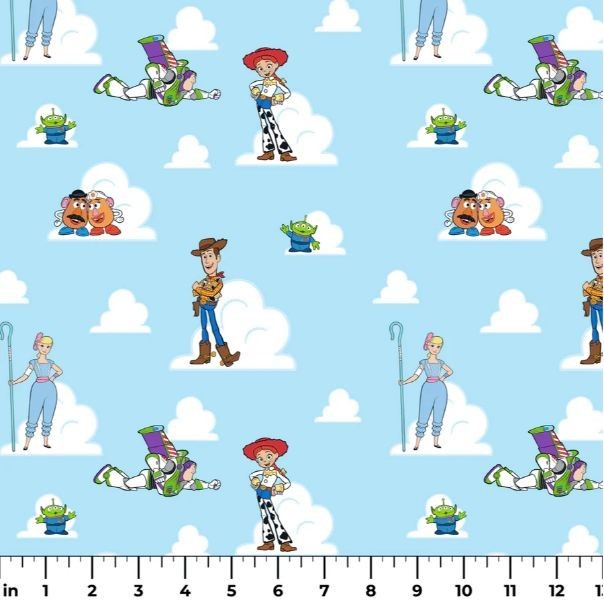 Cotton Toy Story Friends Sketch Pixar Infinity Blue Fabric Print by Yard... - €11,08 EUR