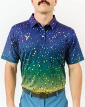 Yatta Golf Mardi Gras Golf Polo. Limited Edition. Blue - $45.00