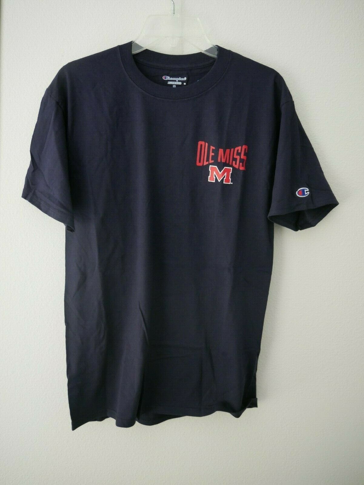 Champion NCAA Mens Two-Sided Graphic SS Performance Tee Ole Miss Blue Sz M NWT - $19.80