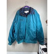 Columbia Jacket Teal Pink Purple Fleece Lining Vintage Mens Size 2XL Approx - $558.84 MXN