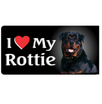 I LOVE MY ROTTIE LICENSE PLATE - $29.99