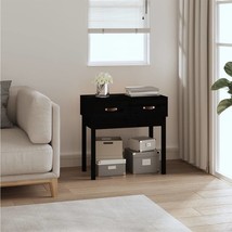 Console Table Black 76.5x40x75 cm Solid Wood Pine - £55.48 GBP