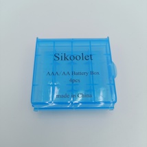 Sikoolet Battery boxes Set of 4  AA or 4 AAA Clear Battery Storage Box, Blue - £8.64 GBP
