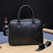 Brand Business Men&#39;s Briefcase A4 Document Brown Handbags Crazy Horse Laptop Bag - £57.50 GBP