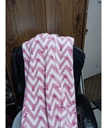 Breast Cancer Plush Throw By Northpoint, Chevrons W/Pink Breast Cancer R... - £7.47 GBP