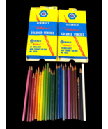 24 Colored Pencils Multichrome Generals &amp; Other Retro Vintage Used Lot 4... - €42,81 EUR